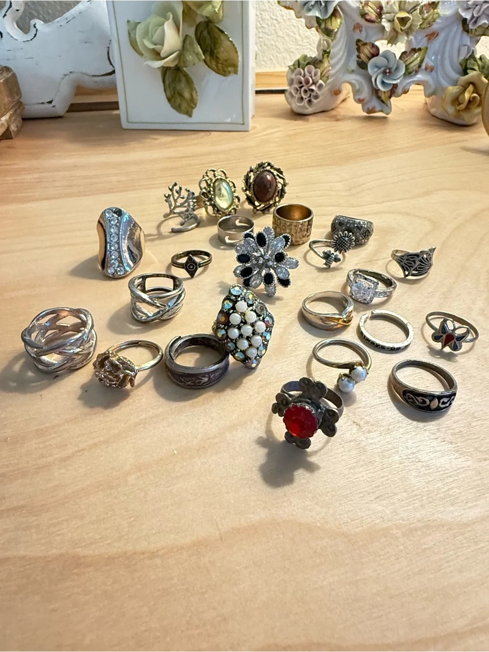 Vintage Old Costume Ring Lot